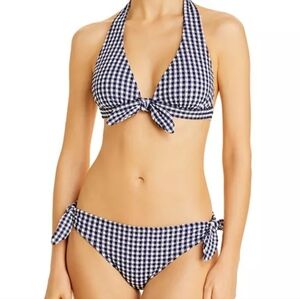 Shoshanna Gingham Halter Bikini Top & Tie Bikini Bottom NWT